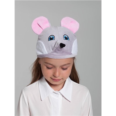 Шапка карнавальная «Мышка», велюр, хлопок, р-р 52-57