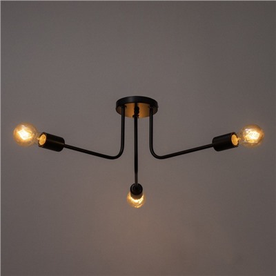 Люстра «Лагерта» 3хЕ27 40 Вт черный 53×53×13.5 см