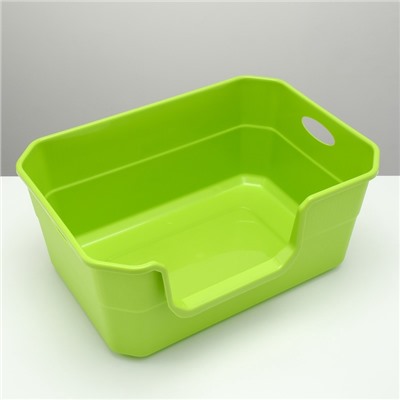 Туалет открытый, 50×35×24 см, с боковым входом, с совком, пластик, зелёный