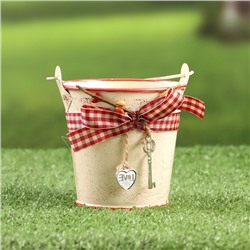 Кашпо «Ведерко Рустад», 10×10×9.5 см, бежевое