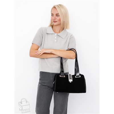 Сумка женская кожаная 91153MSS black  Velina Fabbiano-Safenta