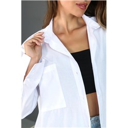 Рубашка женская удлиненная оверсайз РЖ-003 (Белый)