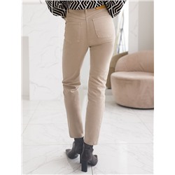 Укороченные эластичные брюки слим из микро вельвета