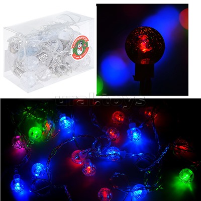 Электрогирлянда Шарик 20 ламп, цветная