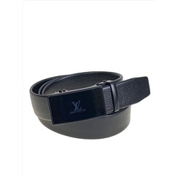 Ремень мужской с автоматической пряжкой из искусственной кожи, цвет черный