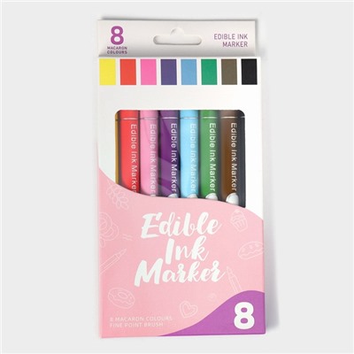 Маркеры пищевые KONFINETTA, набор 8 шт., украшение десертов, разноцветные