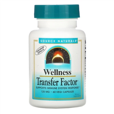 Source Naturals, Wellness Transfer Factor, 125 мг, 60 вегетарианских капсул