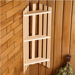 Полка угловая для бани и сауны, 25×16×78 см, деревянная, 3 яруса, «Добропаровъ»