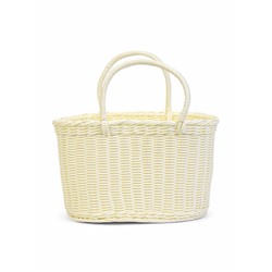 Корзина плетёная для хранения, 37×20.5×36 см, ручка h=17 см, белая