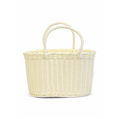 Корзина плетёная для хранения, 37×20.5×36 см, ручка h=17 см, белая