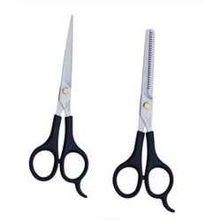 Dewal Набор парикмахерских ножниц (прямые, филировочные) / Easy Step B1-9, черный 2249