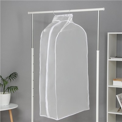 Чехол для одежды Доляна, плотный, объёмный, 60×110×30 см, белый