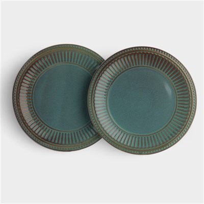 УЦЕНКА Набор тарелок Доляна «Винтаж», 2 шт., 27 см, синий