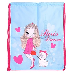 Мешок для обуви "Парижанка" 1 отделение, 330х420мм, петля для подвеса, полиэстер, 210 ден