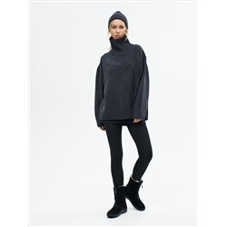 Ботинки женские чёрные замшевые на молнии, литая подошва