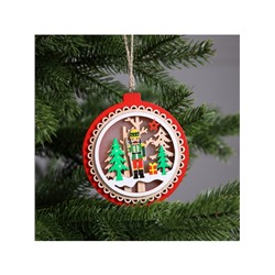 Ёлочная игрушка «Щелкунчик», 10×10 см, 1 LED, от батареек, свечение тёплое белое