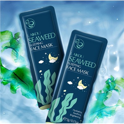 Ночная маска для лица с морскими водорослями LAIKOU Seaweed Sleeping Face Mask, 3 гр.