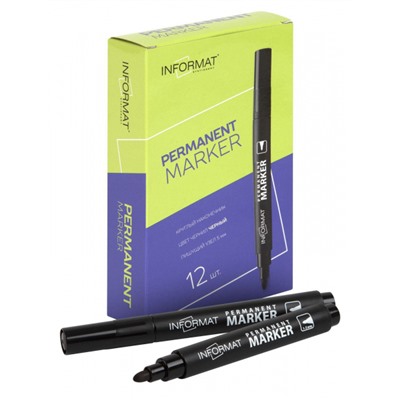 Маркер перманентный 2мм PM01BL черный inФОРМАТ