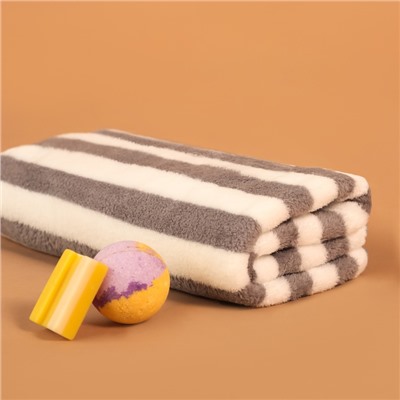 Полотенце банное «Этель. Полосы», 70×140 см, серое