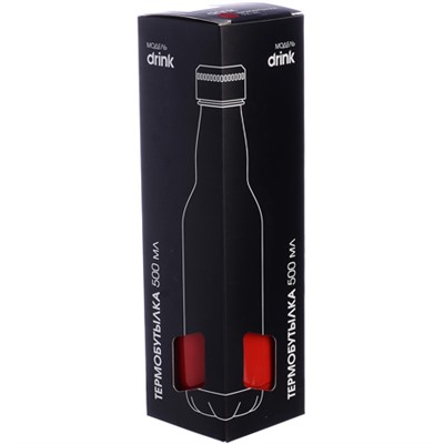 77020-4 Термобутылка 500мл. Drink, красная (х20)