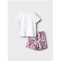 Комплект трикотажный для девочек: фуфайка (футболка), шорты