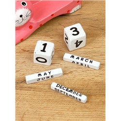 Календарь настольный «Кошка», 13×4×10 см, дерево, розовый