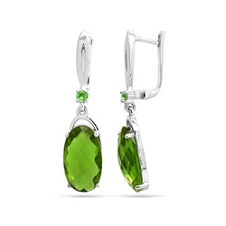 Серьги из серебра султанит, Кристалина