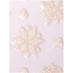 Наклейки для ногтей «Блестящие узоры», объёмные, с блёстками, белые