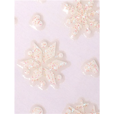 Наклейки для ногтей «Блестящие узоры», объёмные, с блёстками, белые