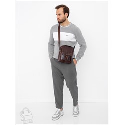 Сумка мужская кожаная 8612S brown Fuzhiniao в Новосибирске