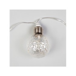Гирлянда «Нить» 3 м с насадками «Лампочки шары», IP20, прозрачная нить, 80 LED, свечение мульти, 8 режимов, 220 В