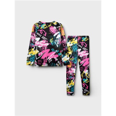 Термокомплект трикот. для девочек: фуфайка (футболка) с длин. рук, брюки