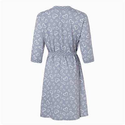 Комплект женский (сорочка/халат) для беременных, цвет серый, размер 54