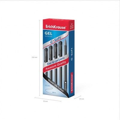 Ручка гелевая 0.38 мм "Бархат Классика" 39207 черный ErichKrause