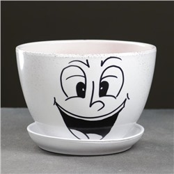 Горшок для цветов «Настроение», 1.65 л, d=17 см, h=13 см, керамический, с поддоном