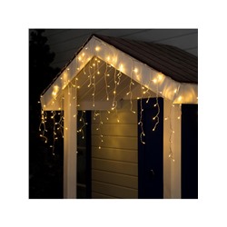 Гирлянда «Бахрома» 3×0.6 м, IP44, УМС, прозрачная нить, 160 LED, свечение тёплое белое, 220 В