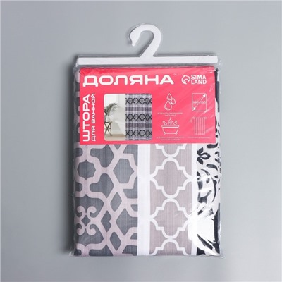 Штора для ванны Доляна «Барокко», 180×180 см, полиэстер