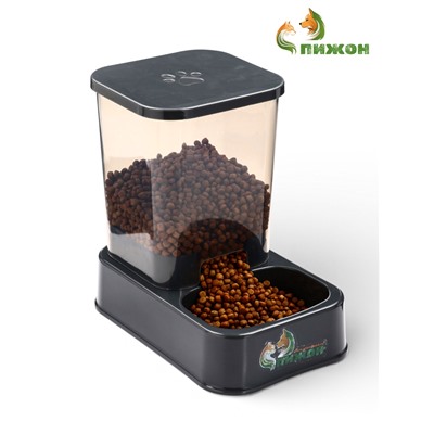 Автокормушка, 1.5 л, нескользящее основание, чёрная