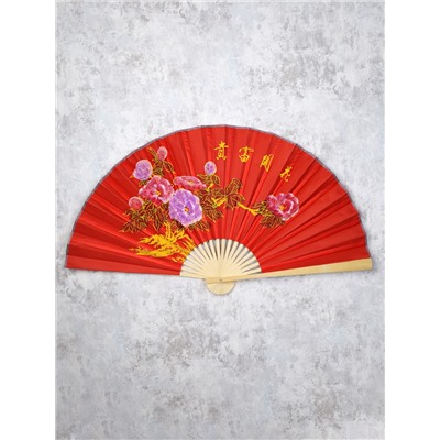 Веер 63 см бамбуковая основа Черный с Драконом / 622-12 /уп 75/