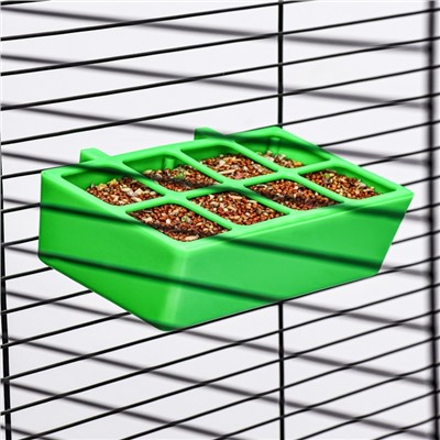 Кормушка для кормления с защитой на 8 ячеек 16.9×8.9×4.4 см, зелёная