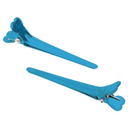 Dewal Зажим для волос средний CL2415 blue, металл, 5,5 см, голубой, 12 шт. 20334