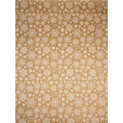 Бумага в тубусе крафтовая в рулоне «Снежинки», 0.68 × 7 м