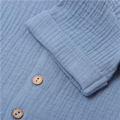 Костюм детский (рубашка и шорты) «Крошка Я», рост 74-80 см, синий