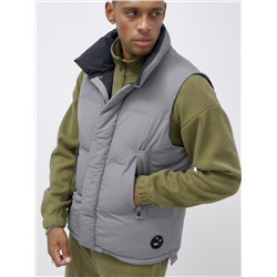 Жилет мужской утепленный спортивный серого цвета 15326Sr