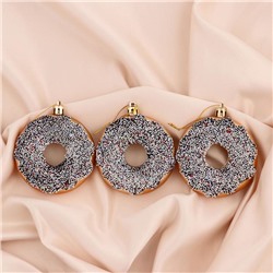 Ёлочные игрушки 3 шт. «Пончики» 2×8 см