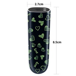 Мини-вибратор Rechargeable Glow-in-the-dark Heart Massager - 8,5 см.