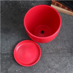 Горшок для цветов «Колор гейм», керамический, с поддоном, 2.5 л, красный