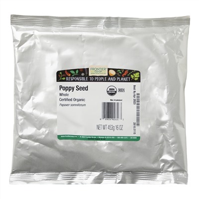 Frontier Natural Products, Organic Whole Poppy Seed, 16 oz (453 g)