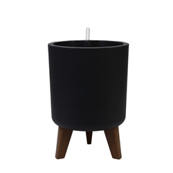 Кашпо для цветов «Флориан», 11 л, d=25 см, h=39.5 см, пластиковое, с автополивом, на ножках, серое