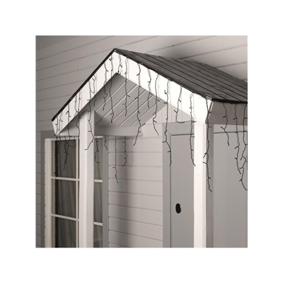 Гирлянда «Бахрома» 4×0.6 м, IP44, тёмная нить, 180 LED, свечение синее, 8 режимов, 220 В